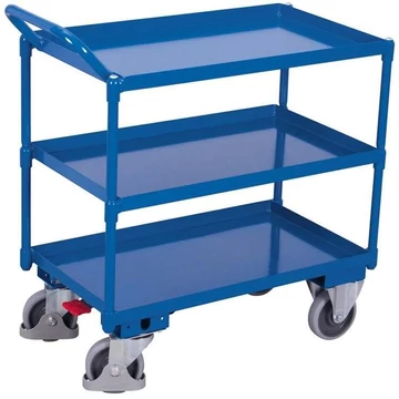 VARIOfit szerelőkocsi 3 tálcás polccal, magas konzollal, 846 x 496, teherbírás 400 kg