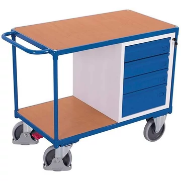 VARIOfit műhelykocsi, teherbírása 500 kg, rakfelülete 1000 x 600 mm, 4 fiók