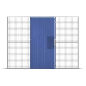 Acéllemez egyszárnyú ajtó lakathoz, ma x szé: 2200x1000 mm, kék színű