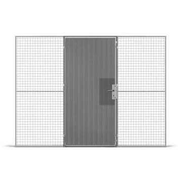 Acéllemez egyszárnyú ajtó fogantyúval (Euro hengerzár), ma x szé: 2200x1000 mm, szürke szín