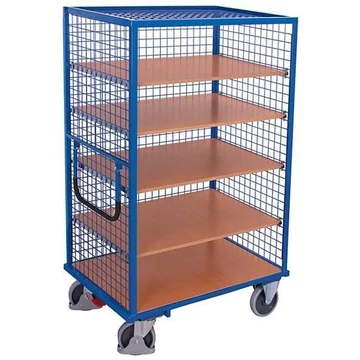 VARIOfit szekrénykocsi 5 szinttel, rácsos falakkal, 1245 x 785 mm, teherbírása 500 kg