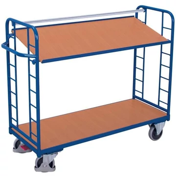 VARIOfit polcos kocsi ferde polccal, 2 szintes, 1605 x 650 mm, teherbírás 400 kg