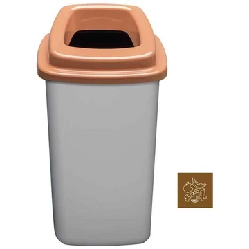 SORT szemeteskuka, műanyagból, 45 l térfogatú, szürke színű, fedélbarna
