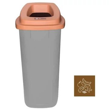 SORT szemeteskuka, műanyagból, 90 l térfogatú, szürke színű, fedélbarna