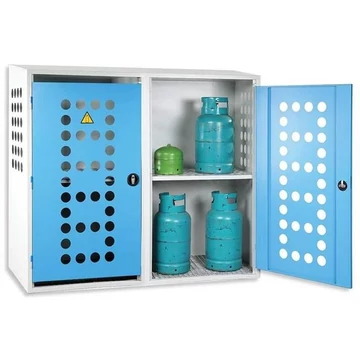 Kétajtós gázpalack tároló szekrény kültéri tároláshoz, sz x mé x ma: 1680x690x1600 mm