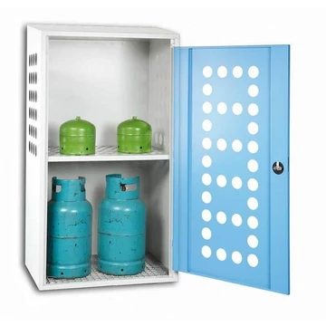 Gázpalack tároló szekrény, egyajtós, kültéri tároláshoz, sz x mé x ma: 840x690x1600 mm