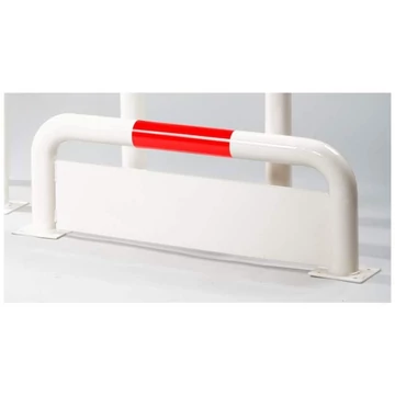 Bukócső aláfutásgátlóval, kültéri használatra, piros-fehér szín, h x sz: 600 x 750 mm