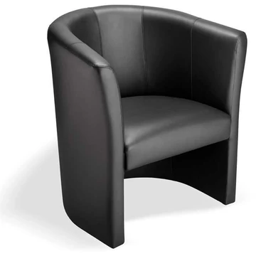 Club fotel, egyszemélyes, műbőr huzat - fekete