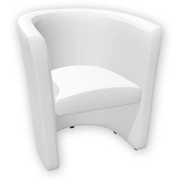 Club fotel, egyszemélyes, műbőr huzat - fehér