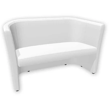 Club fotel, kétszemélyes, műbőr huzat - fehér