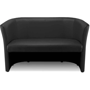 Club fotel, dupla ülés, műbőr huzat - fekete