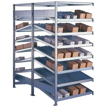 CLIP ferde polcos állvány, kétoldalas, ma x sz x mé: 2000 x 1056 x 1675 mm, 16 szint 120 kg teherbírással, toldalék állvány