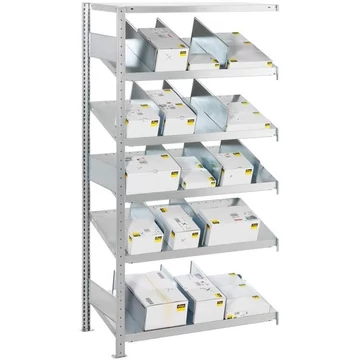 CLIP ferde polcos állvány, 6 szint, ma x sz x mé: 2000x1000x500 mm, toldalék állvány