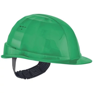 S14 védősisak, 4 pontos felfüggesztés textil hevedereken, zöld