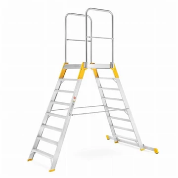 Dobogós létra kétoldalas kivitel, magasság 1680 mm, 8 fokos