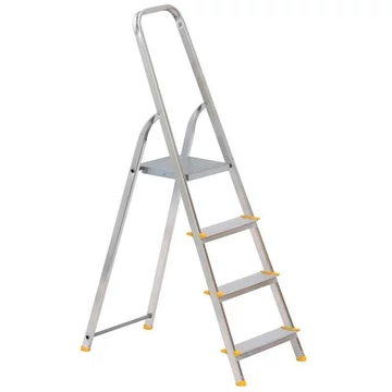 Alumínium összecsukható lépcsők,egyoldalas, standard kivitel, 4 fokos
