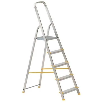 Alumínium összecsukható lépcsők,egyoldalas, standard kivitel, 5 fokos