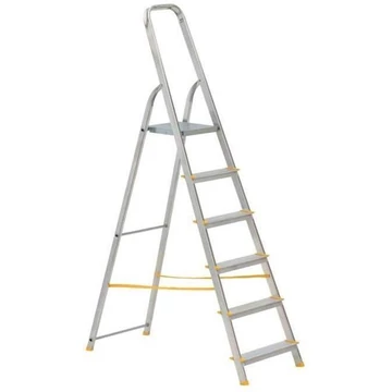 Alumínium összecsukható lépcsők,egyoldalas, standard kivitel, 6 fokos