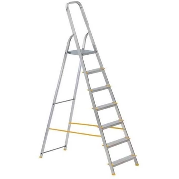 Alumínium összecsukható lépcsők,egyoldalas, standard kivitel, 7 fokos