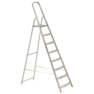 Alumínium összecsukható lépcsők,egyoldalas, standard kivitel, 8 fokos