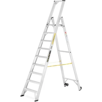 Alumínium összecsukható lépcsők,egyoldalas, professzionális változat, 9 fokos
