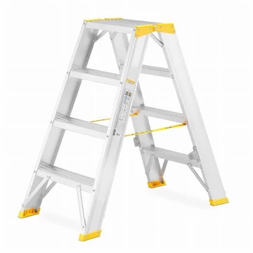 Alumínium összecsukható lépcsők, kétoldalas, professzionális változat, 2 x 4 fokos