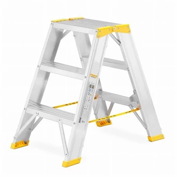 Alumínium összecsukható lépcsők, kétoldalas, professzionális változat, 2 x 3 fokos