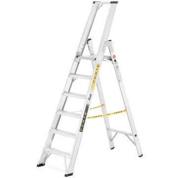 Alumínium összecsukható lépcsők, egyoldalas, professzionális változat, 6 fokos