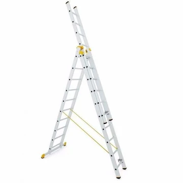 Három részes alumínium többfunkciós létra, professzionális változat, 3 x 10 fokos