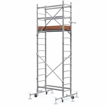 Mobil alumínium munkaállvány, 4,24 mm magasság, poliamid kerekekkel