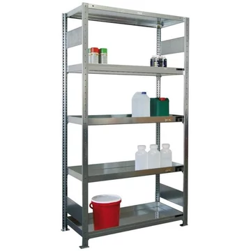 Polc állvány veszélyes, folyékony anyagoknak, horganyzott, alapállvány, 2000x1000x500 mm