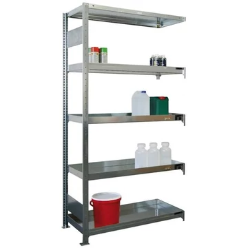 Polc állvány veszélyes, folyékony anyagok számára, horganyzott, toldalék állvány, 2000x1000x500 mm