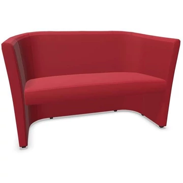 Club fotel, kétszemélyes, műbőr huzat - piros