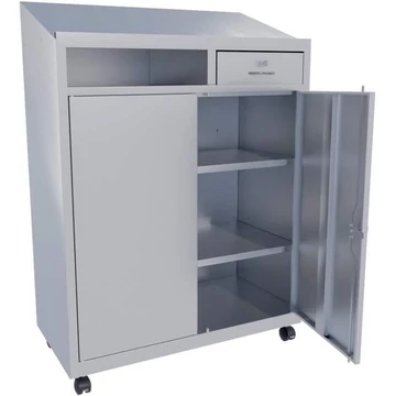 Műhelyszekrény íróasztallal, ma x sz x mé: 1200 x 915 x 460 mm, világosszürke RAL7035