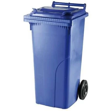 Nagy műanyag szemetes, 120 l űrtartalmú, mobil, kék