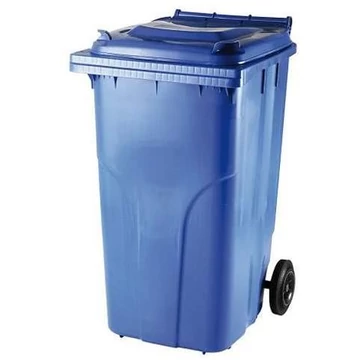 Nagyméretű műanyag hulladékgyűjtő, térfogata 240 l, mobil, kék