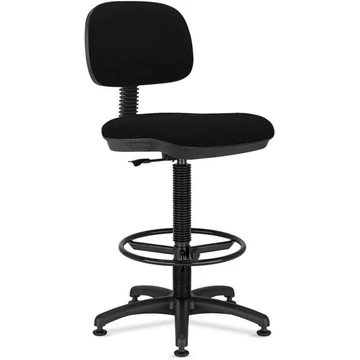 SENIOR ipari forgószék lábtartó gyűrűvel, szövethuzattal - fekete