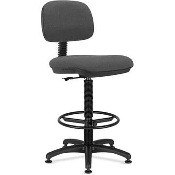 SENIOR ipari forgószék lábtartó gyűrűvel, szövethuzattal - szürke