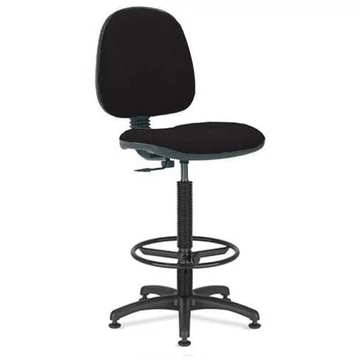 REGAL ipari forgószék lábtartó gyűrűvel, szövethuzattal - fekete