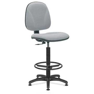 REGAL ipari forgószék lábtartó gyűrűvel, szövethuzattal - szürke