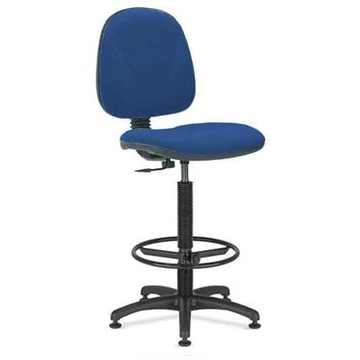 REGAL ipari forgószék lábtartó gyűrűvel, szövethuzattal - kék