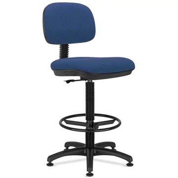 SENIOR ipari forgószék lábtartó gyűrűvel, szövethuzattal - kék