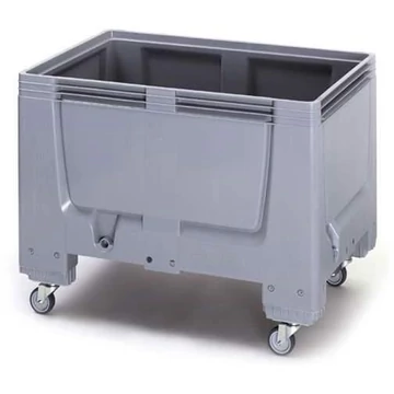 BigBox polietilénből, tömör fal, 1200 x 800 x 790 mm, kerekekkel