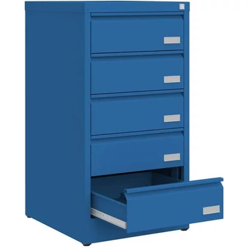 CD és DVD tároló fém szekrény, 5 fiók, ma x sz x mé: 956x505x565 mm, kék színű RAL5010