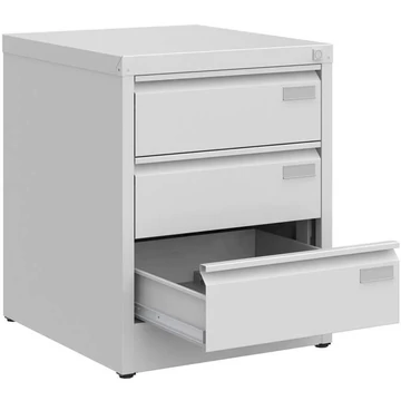 CD és DVD tároló fém szekrény, 3 fiók, ma x sz x mé: 630x505x565 mm, szürke színű RAL7035