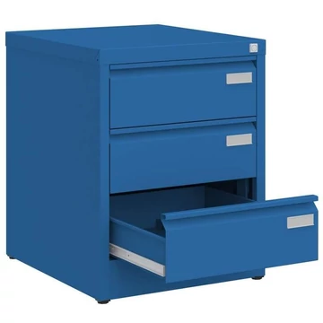 CD és DVD tároló fém szekrény, 3 fiók, ma x sz x mé: 630x505x565 mm, kék színű RAL5010