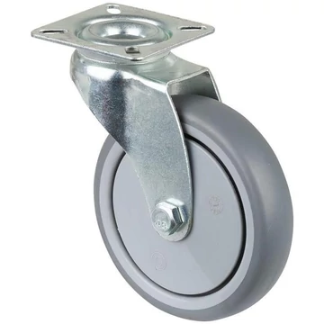 Beálló készülékgörgő, átm. 100 mm, szerelőlappal, terhelés 70 kg