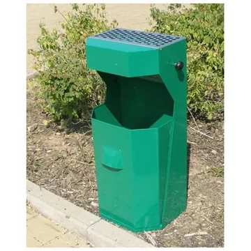 Kert hulladékgyűjtő tartály, hamutartó rögzítéssel, űrtartalom 50 l, magasság 850 mm, zöld