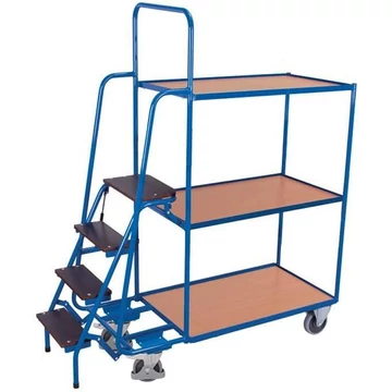 VARIOfit komissiózó kocsi 3 polccal, 1000 x 600 mm, magasság 1900 mm