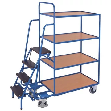 VARIOfit komissiózó kocsi 4 polccal, 1000 x 600 mm, magasság 1900 mm